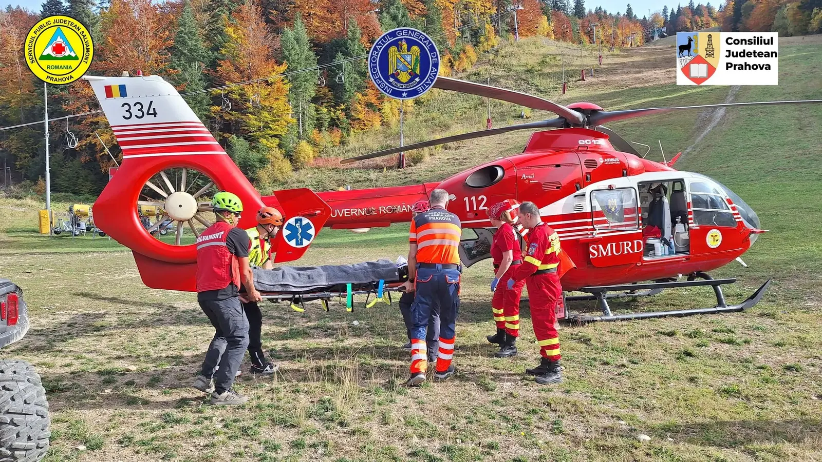Adolescent de 14 ani, salvat cu elicopterul SMURD după un accident grav pe traseele de mountain-bike din Azuga